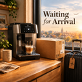 Waiting for arrival-coffee machine